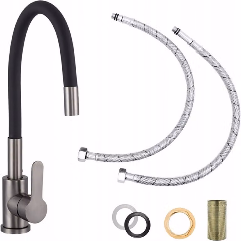 Rubinetto da cucina Rubinetto acqua Miscelatore lavello Rubinetto doccia Flessibile metallo 10928