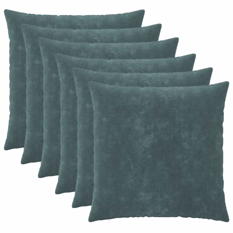 vidaXL Federa 6 pcs HEERLEN Blu mare 65 x 65 cm Fleece in microfibra