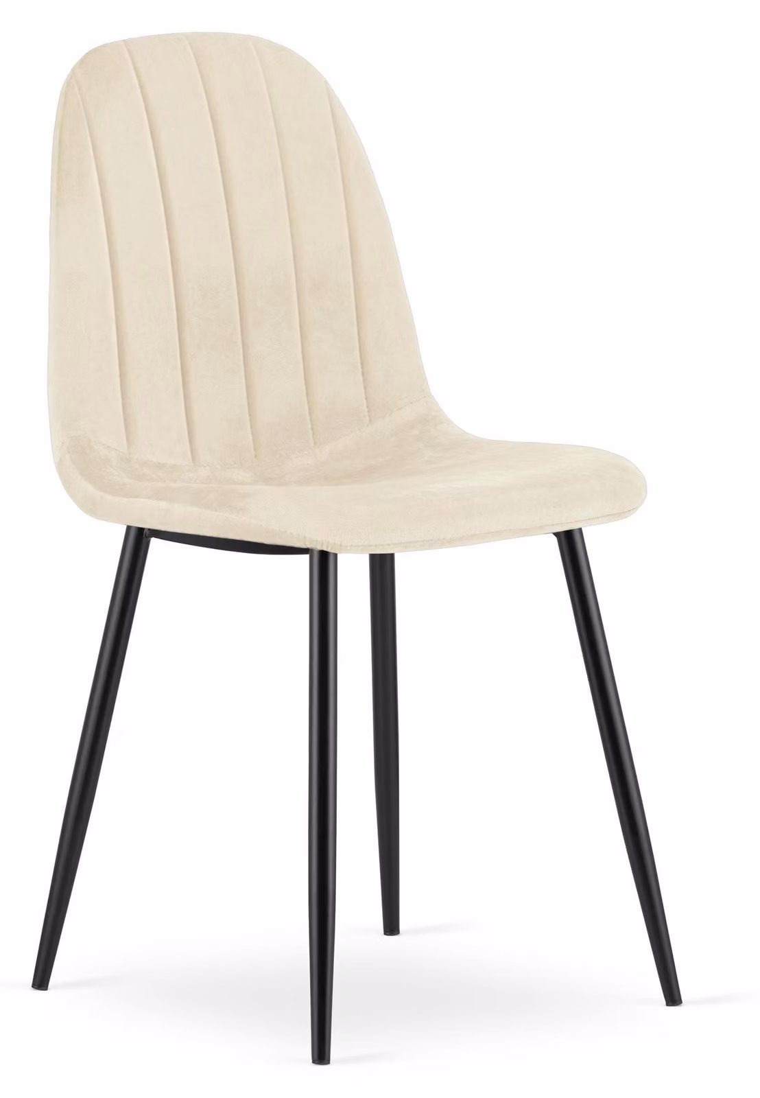Poltrona - Leobert - Modello Padva - Rivestimento in velluto beige chiaro, gambe nere - Dimensioni: 44,5 x 53 x 87 cm