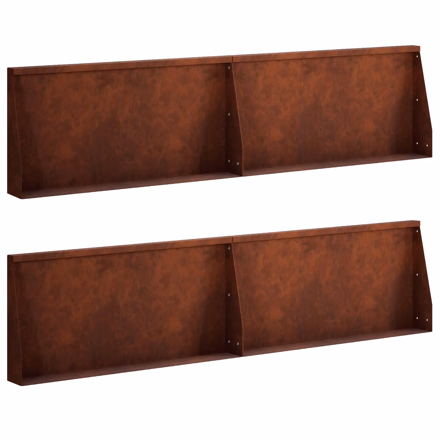 Set di 4 muri di contenimento vidaXL in acciaio Corten color marrone, L: 80 cm, P: 50 cm, H: 12 cm