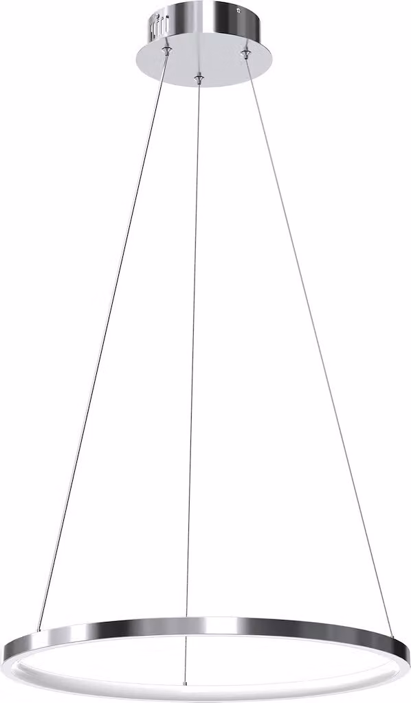 Lampada a sospensione moderna ad anello cromato Ø50cm colore neutro LED 27W HOOP Milagro