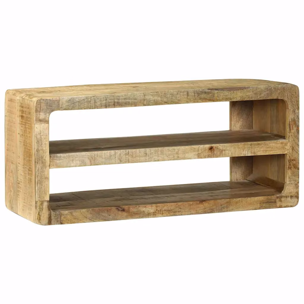 Mobile TV moderno vidaXL in legno di mango marrone L: 80 cm, P: 32 cm, H: 36 cm