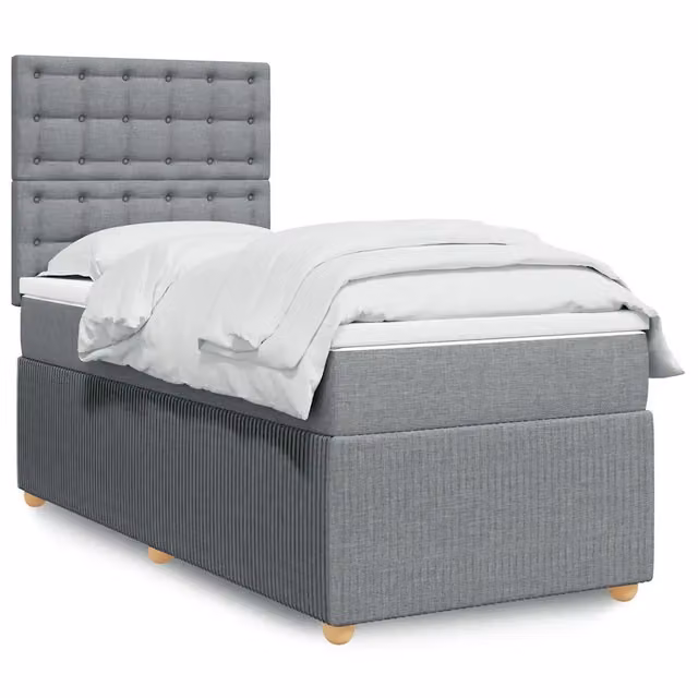 Giroletto a Molle con Materasso Grigio Chiaro 80x200 cm Tessuto 3294197