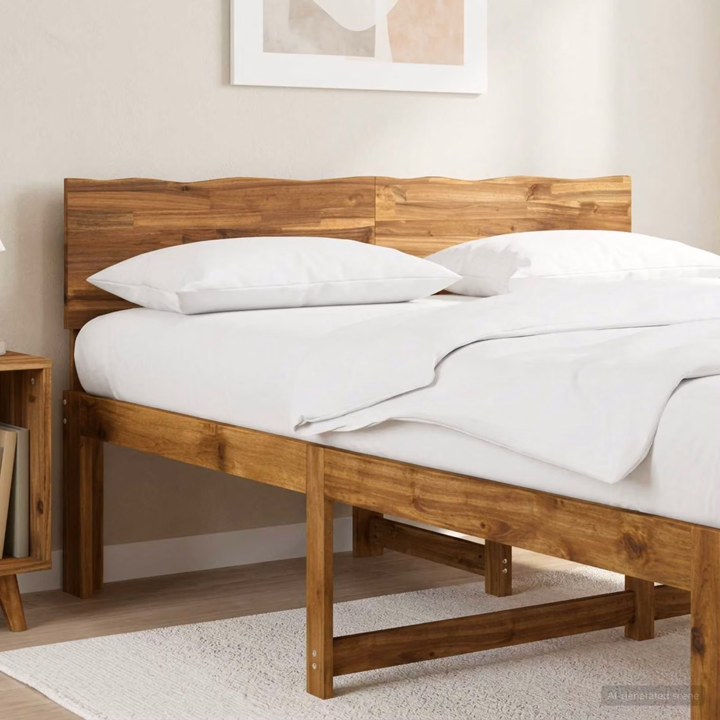 Testiera per letto con bordo vivo vidaXL ROSTOCK in legno massello di acacia naturale 160 cm