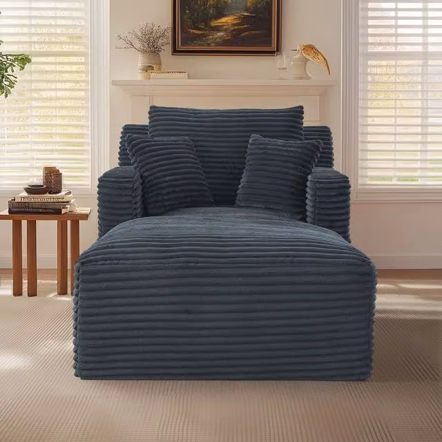 Divano Chaise Longue Letto ¨C Minimal ¨C Velluto grigio, 3 posti, reclinabile relax