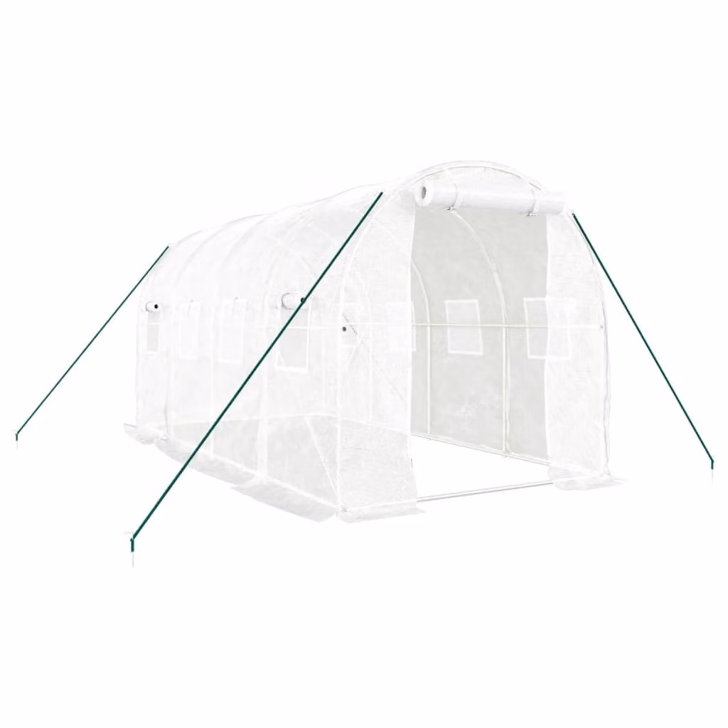 Serra con Telaio in Acciaio Bianco 8 m² 4x2x2 m