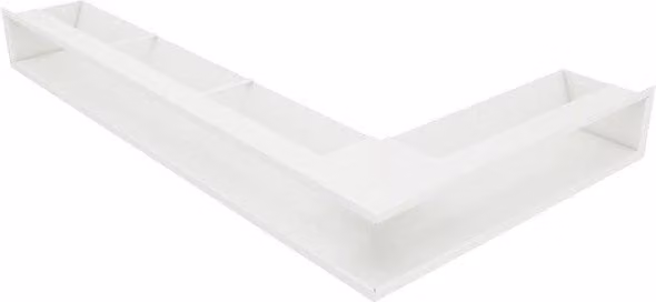 Griglia di ventilazione angolare per camino Loft Angle sinistra Outinfire in acciaio inossidabile bianca L: 80 cm, H: 45 cm, P: 9,5 cm