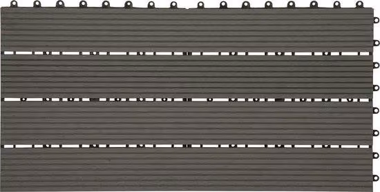 Pietre per patio con sistema a incastro - Set da 6 - Resistenti alle intemperie e stabili - Pietre da pavimentazione per giardino, pietre per patio - 30x60 cm - Grigio
