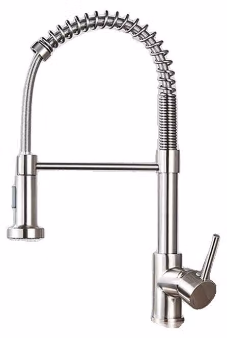 Rubinetto da cucina, montato a soffitto, orientabile a 360 gradi, nichel spazzolato A