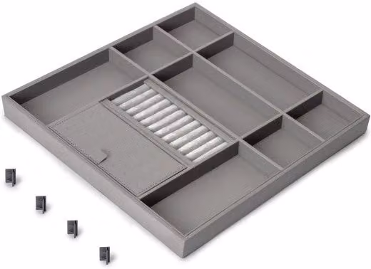 Telaio con guide a estrazione totale e chiusura morbida per accessori per armadi Quartz, 887-913mm, Alluminio e plastica