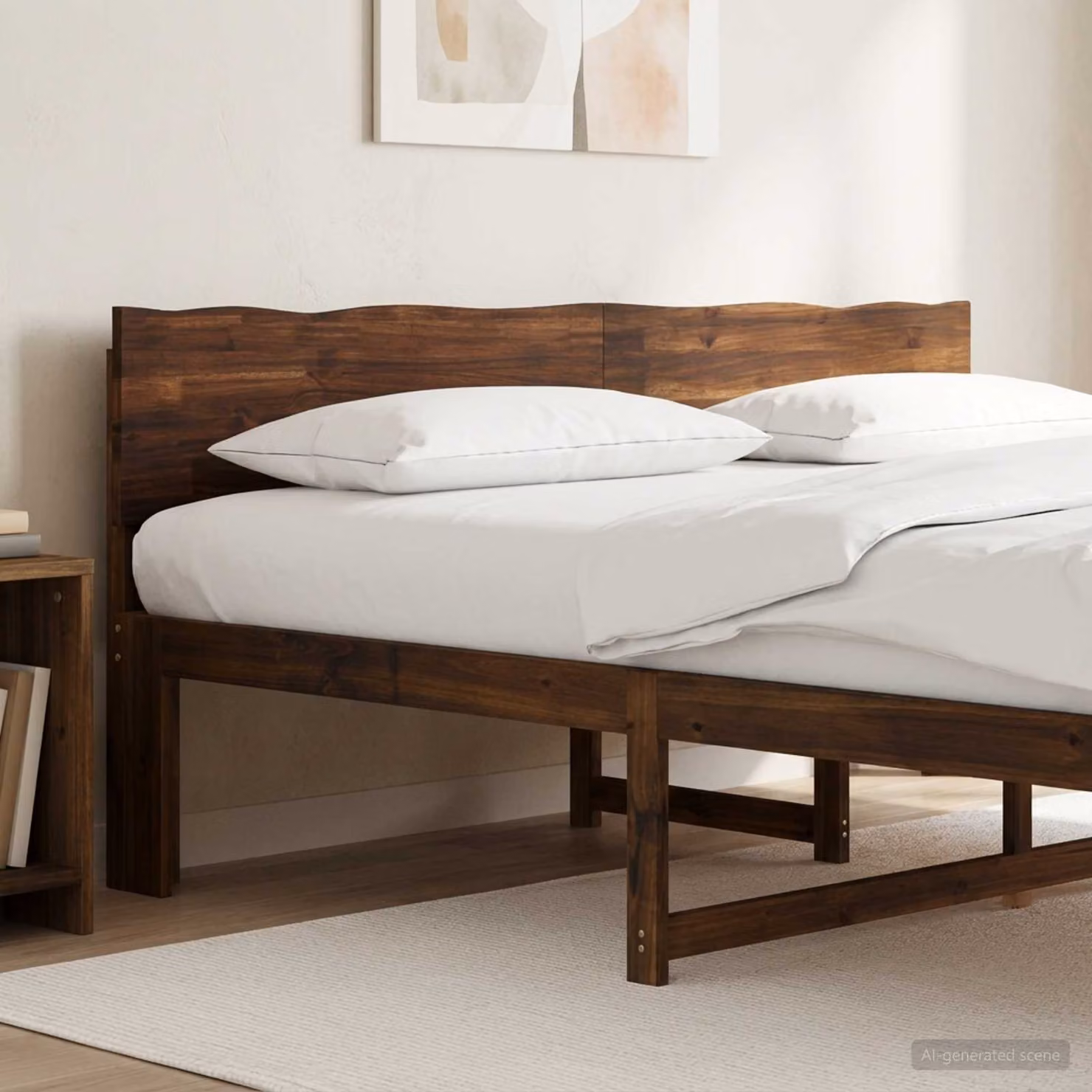 Testiera per letto con bordo vivo vidaXL ROSTOCK in legno massello di acacia, Marrone Scuro