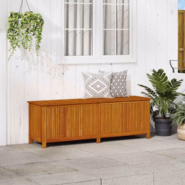 vidaXL Contenitore da Giardino in Legno Massello di Acacia Oliato, Marrone, L 175 x P 50 x H 58 cm