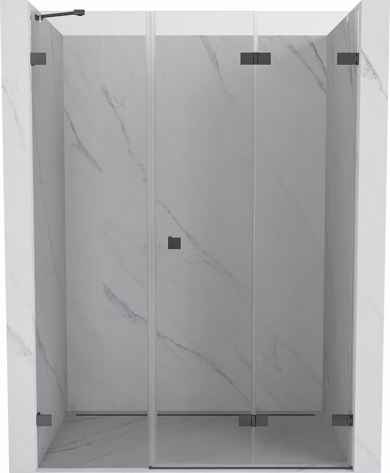Mexen Lunar-F porta doccia pieghevole destra 120 cm, trasparente, gun metal - 836S-120-050-95-00-P