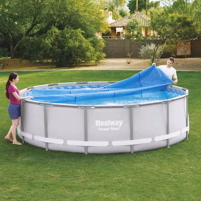 Copertura solare blu Bestway Flowclear per piscina rotonda in plastica, diametro 417 cm