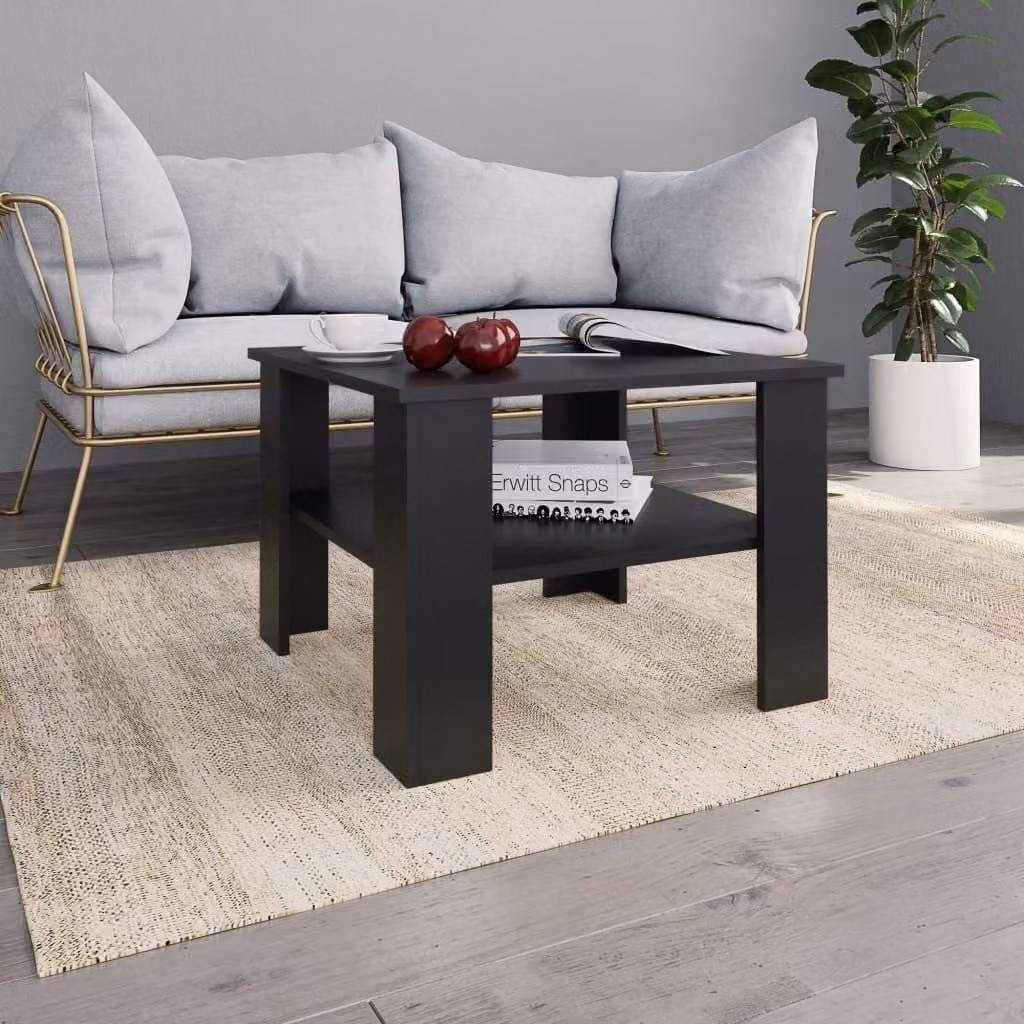 Maison Exclusive - Tavolino nero 60x60x42 cm Materiale ligneo
