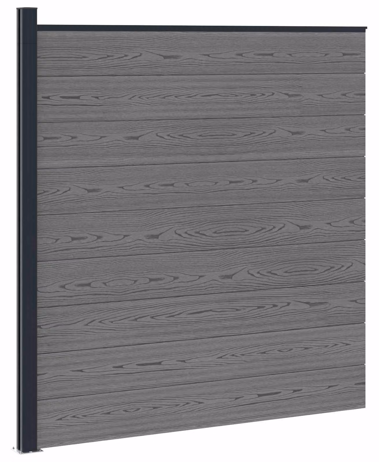 Pannello di Recinzione WPC e Alluminio Grigio