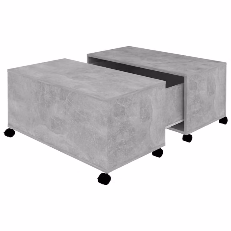 Tavolino da Salotto Grigio Cemento 75x75x38cm Legno Multistrato