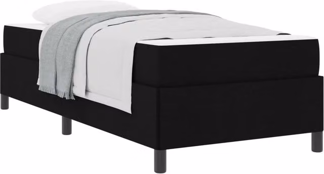 Letto singolo | Letto per adulti | Letto a molle Nero 80 x 200 cm Tessuto