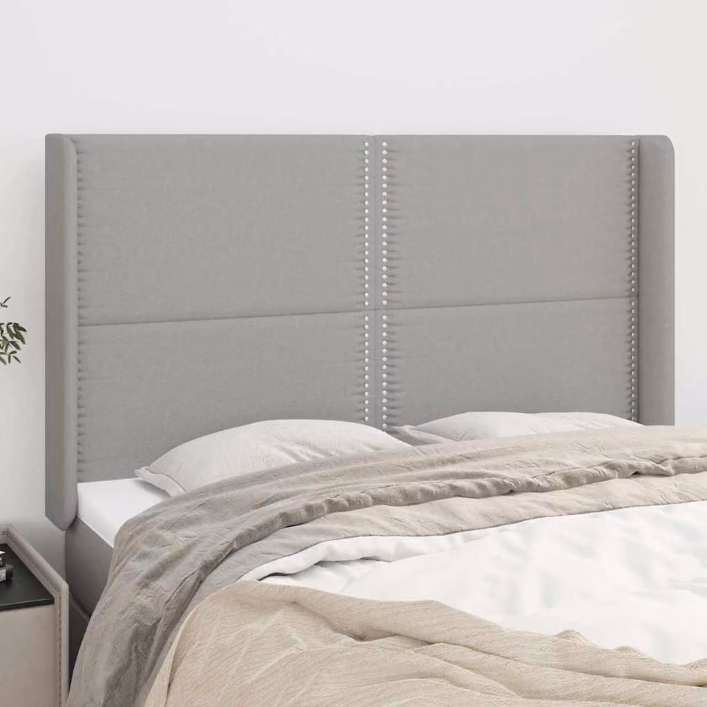 Testiera ad orecchio vidaXL in tessuto grigio chiaro con struttura in legno