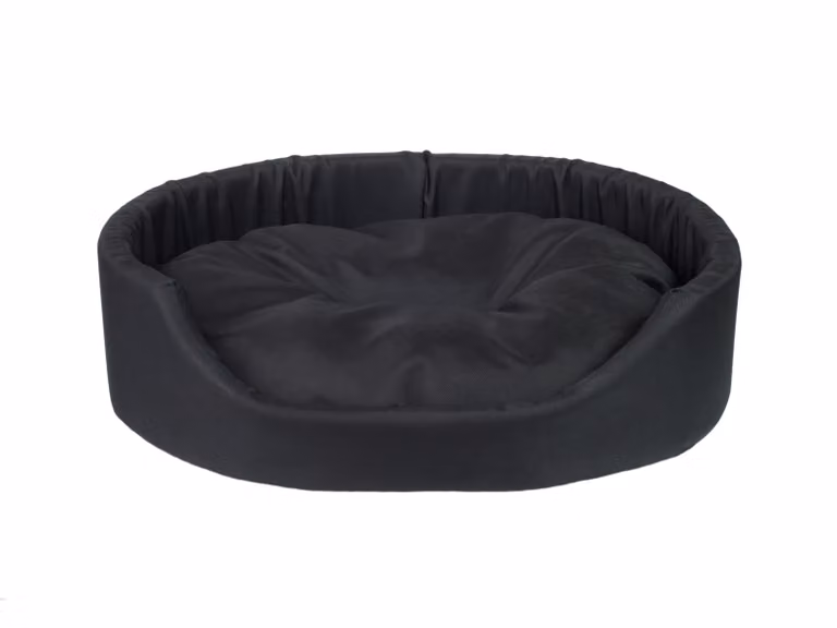 Letto per cani ovale BASIK nero taglia XS, S, M, L, XL, XXL, XXXL Misura: L - 58x50x15 cm