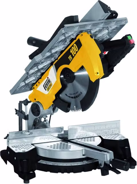 Troncatrice per legno con pianetto superiore TR100 Femi, potenza 2000 W, diametro 305 mm, colore giallo