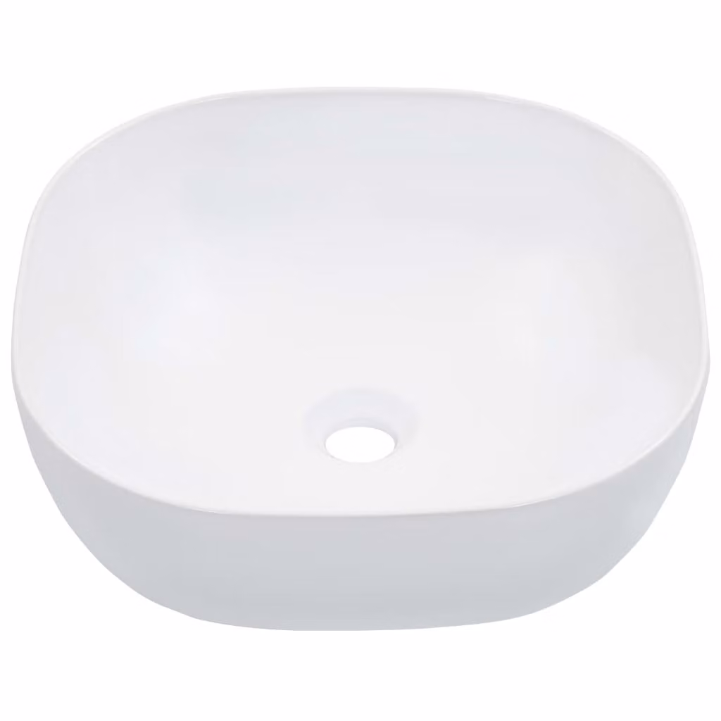 Lavandino 42,5x42,5x14,5 cm in Vetroceramica Bianco