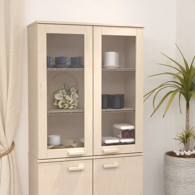 Piano Credenza HAMAR ambra 85x35x100 cm Legno Massello di Pino 340504