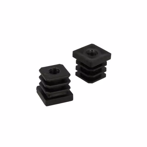 Puntali interni alettati quadri neri diam 25 x 25 mm con foro filettato 4 pz