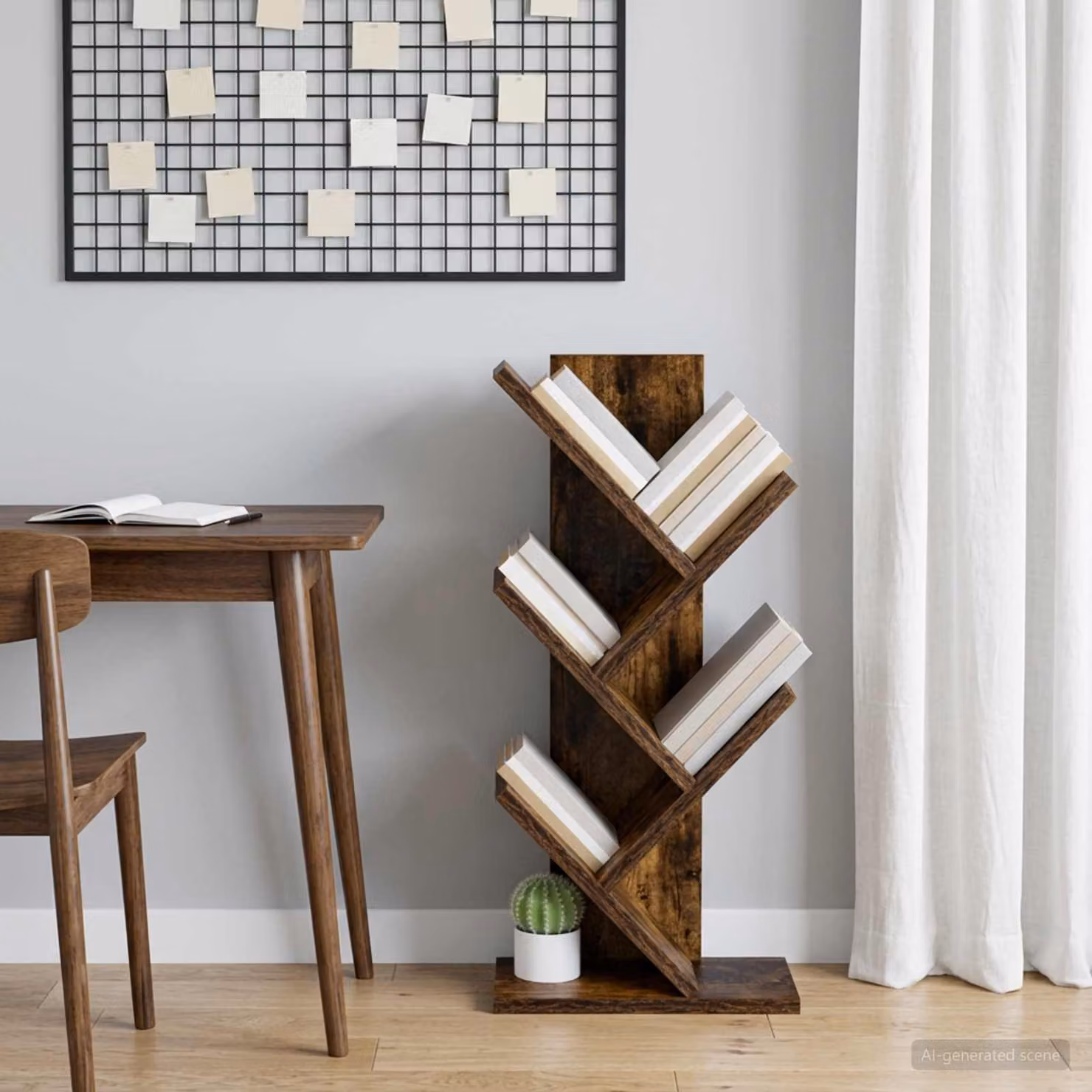 Libreria ad Albero vidaXL a 4 Piani in Legno MDF Marrone L 30 cm x P 18 cm x H 60 cm