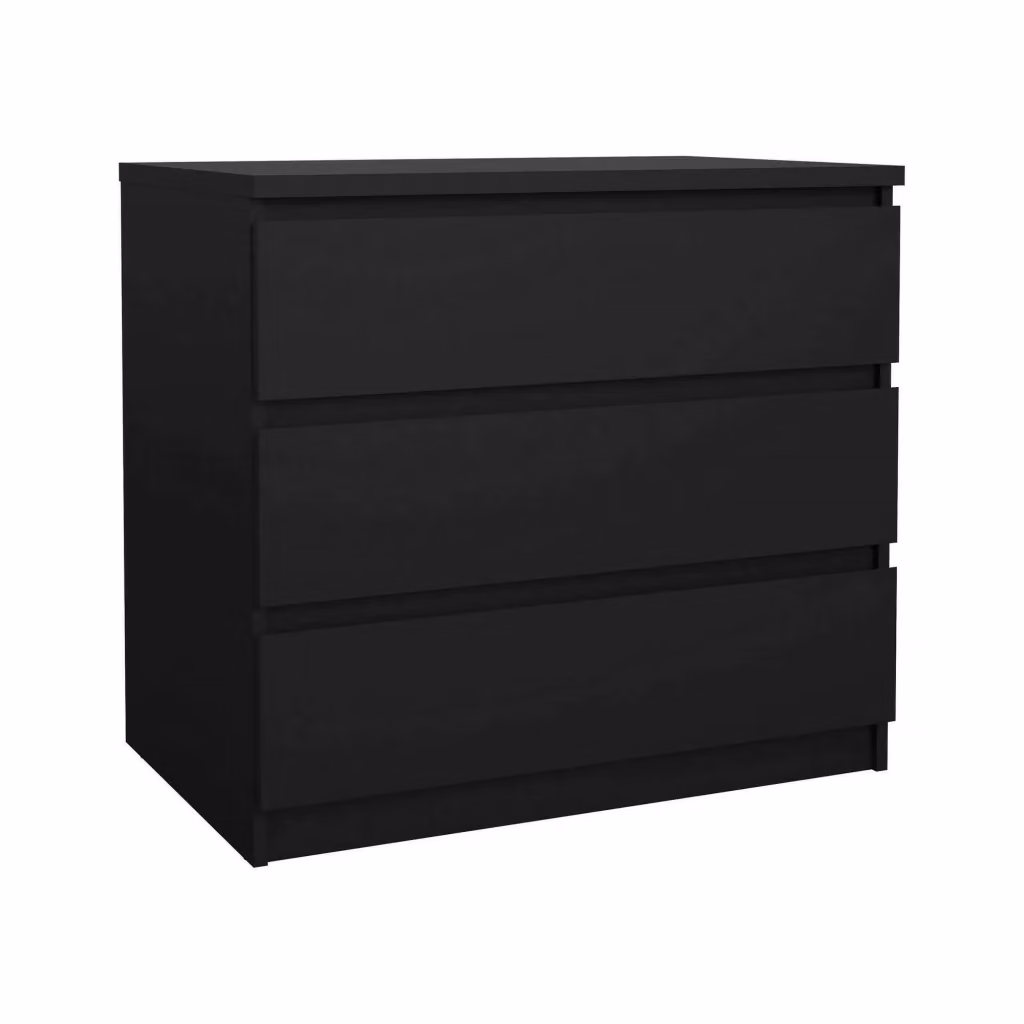 Cassettiera Artic DMORA nera con finitura opaca per camera da letto o soggiorno L: 77 cm, P: 50 cm, H: 70 cm – 2