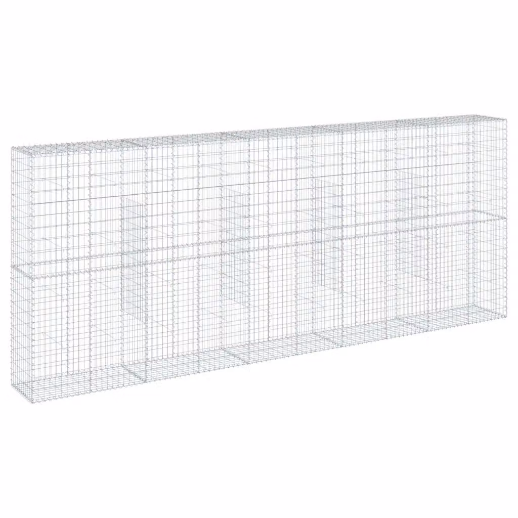 Cesto Gabbione con Copertura vidaXL in Ferro Zincato Argento L/P/H: 500 x 50 x 200 cm – 2