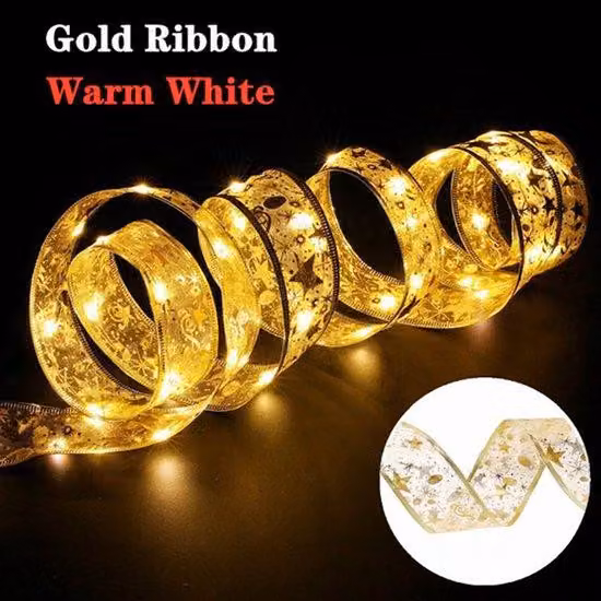 Ghirlanda luminosa a LED, 10 metri, 100 luci LED, lucide, per tutte le occasioni, per interni/esterni, luce calda dorata