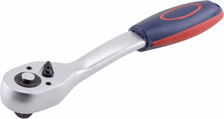 cricchetto reversibile kwb da 1/2 pollice, rotazione oraria/antioraria, impugnatura ergonomica, cromato opaco