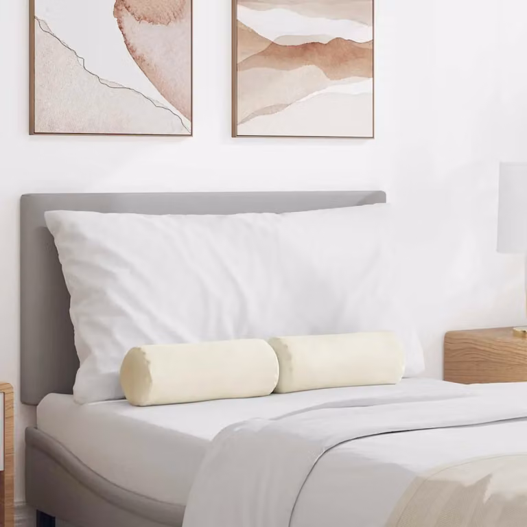 Set di 2 cuscini a rullo vidaXL in tessuto di velluto a coste, colore beige, Ø 15 x 40 cm