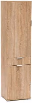 Armadio Cassetto Naturale con 2 Ante e 1 Cassetto, cm 45x38x174