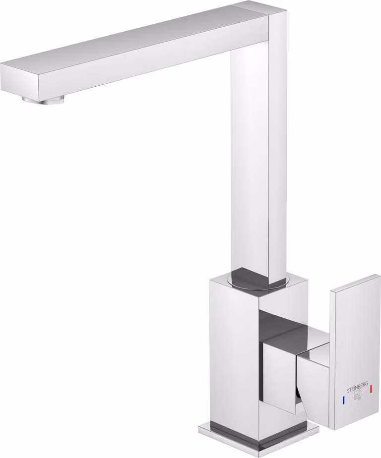 Steinberg Série 160 robinetterie de lavabo, orientable, avec garniture découlement, saillie 180mm, 1601500, 1601500