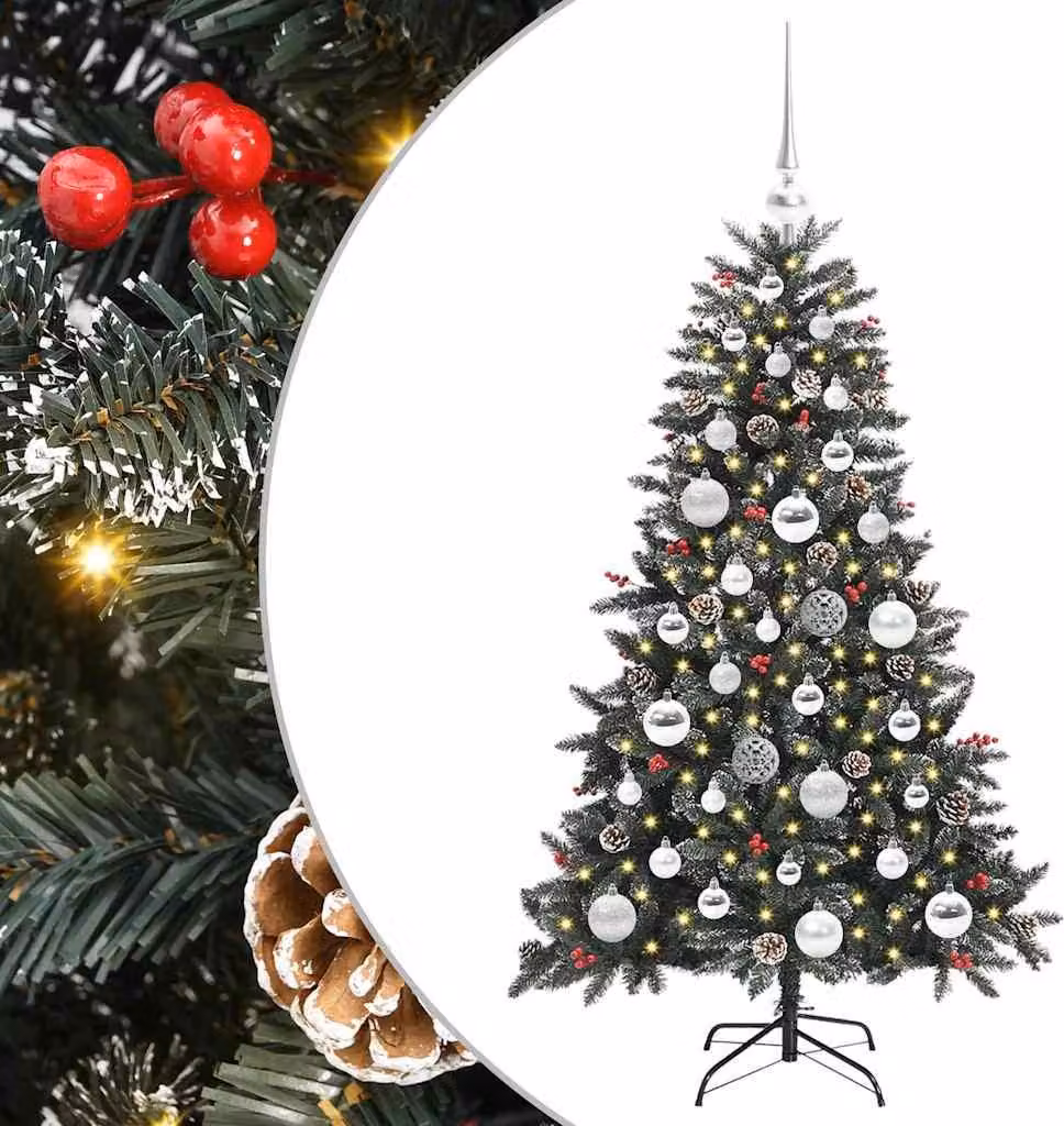 vidaXL Albero di Natale artificiale verde 120 cm PVC, plastica e acciaio