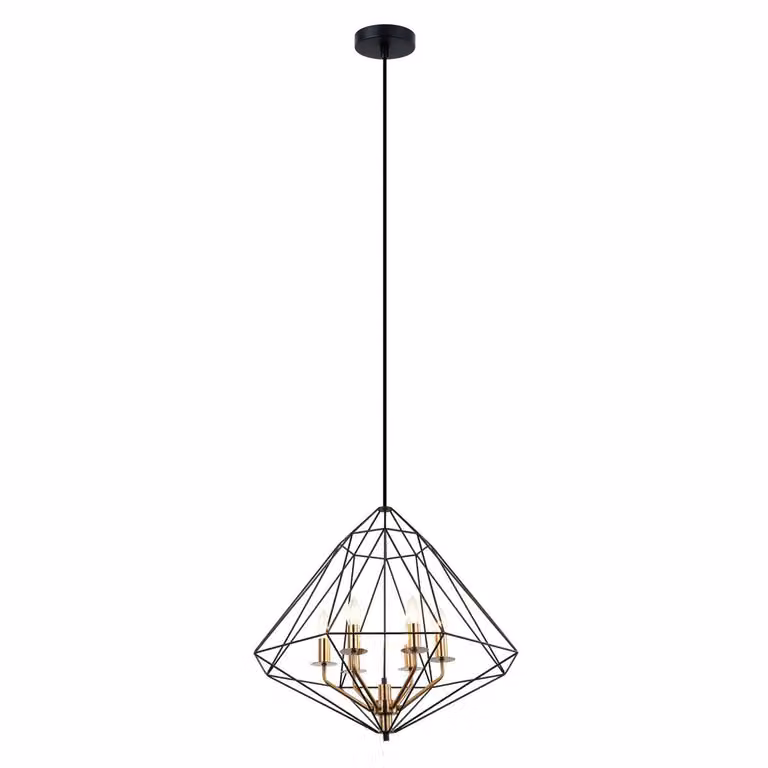 Lampadario industriale nero Italux Maresmo PEN-6369-6-BKBR