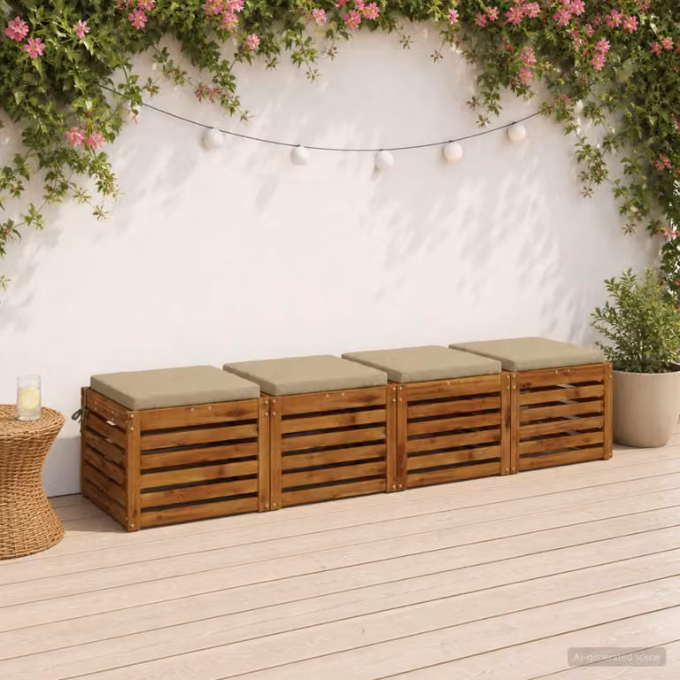 Set di 4 cuscini per sedia vidaXL in poliestere con imbottitura in schiuma, coperture rimovibili e resistenti ai raggi UV, disponibili in verde o beige