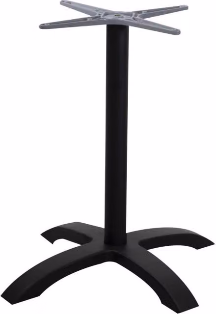 Base tavolo Alan VACCHETTI in alluminio nero con colonna centrale per esterno, L/P/H: 52 x 52 x 72 cm