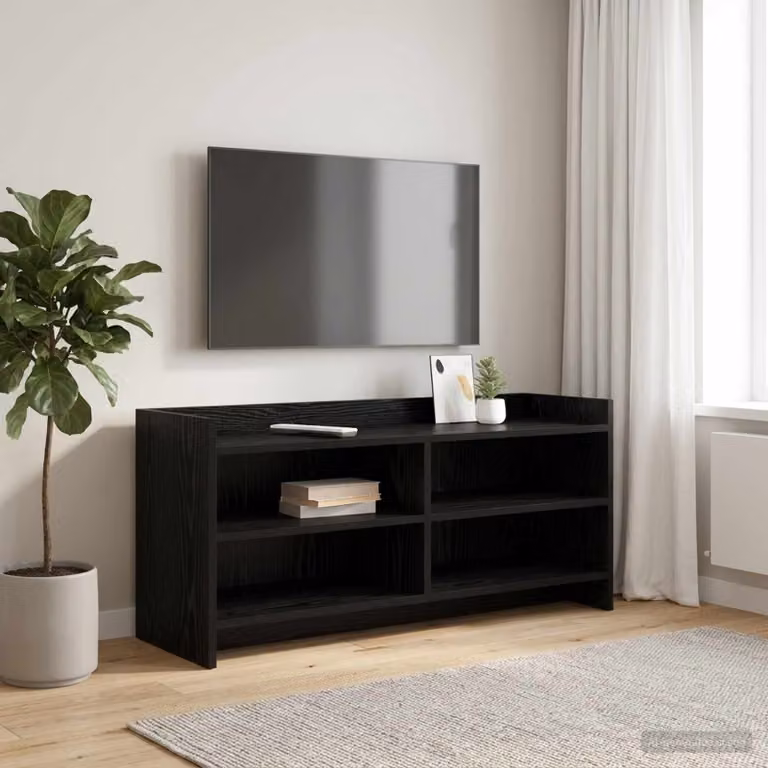 Mobile TV vidaXL moderno in legno ingegnerizzato Rovere Nero L/P/H: 100 x 33 x 47 cm