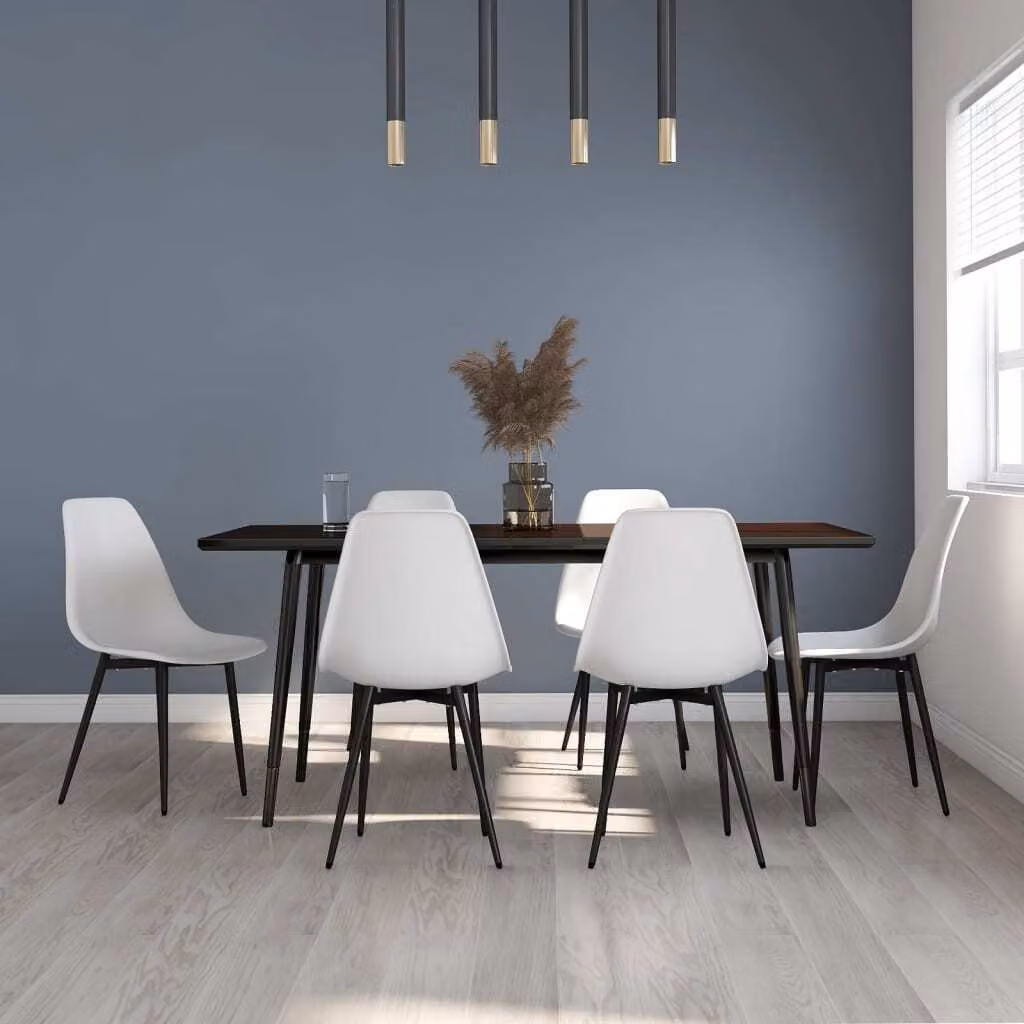 The Living Store Sedie da pranzo 6 pz. Bianco PP