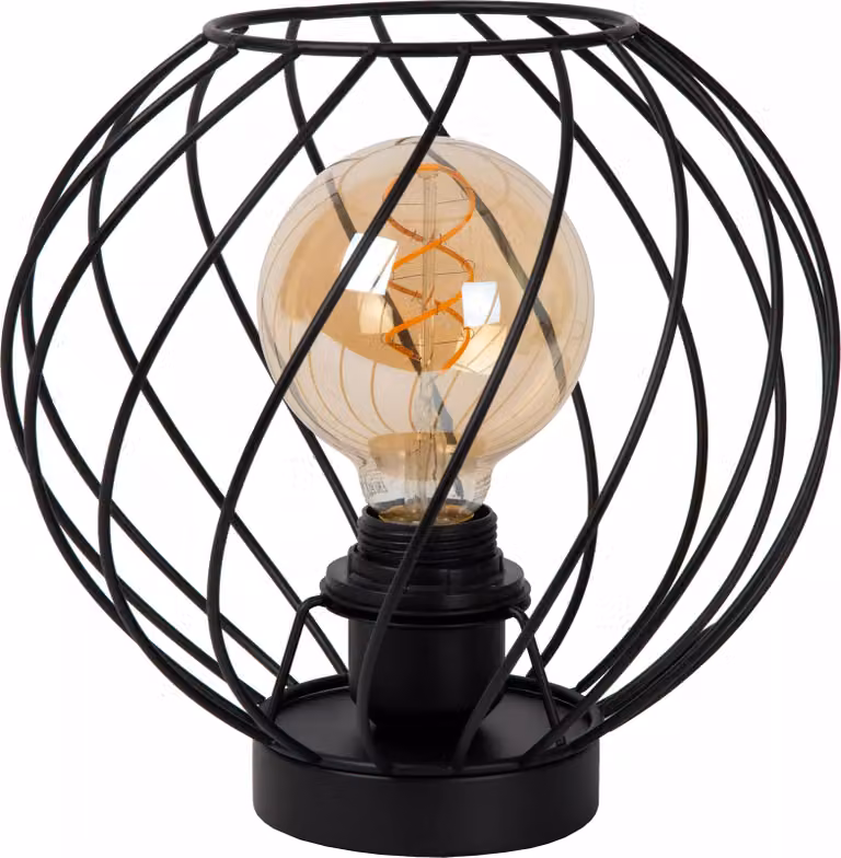 Lampada da tavolo rotonda in filo nero 25 cm E27 Danza Lucide