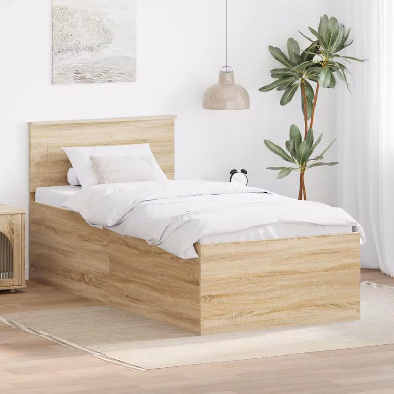 Struttura del letto con cassetti vidaXL in legno color rovere marrone L/P/H: 190 x 90 x 78 cm