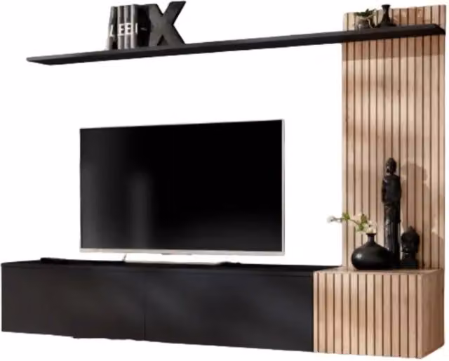 Composizione murale LIPA – Mobile TV, scaffale e pannello murale