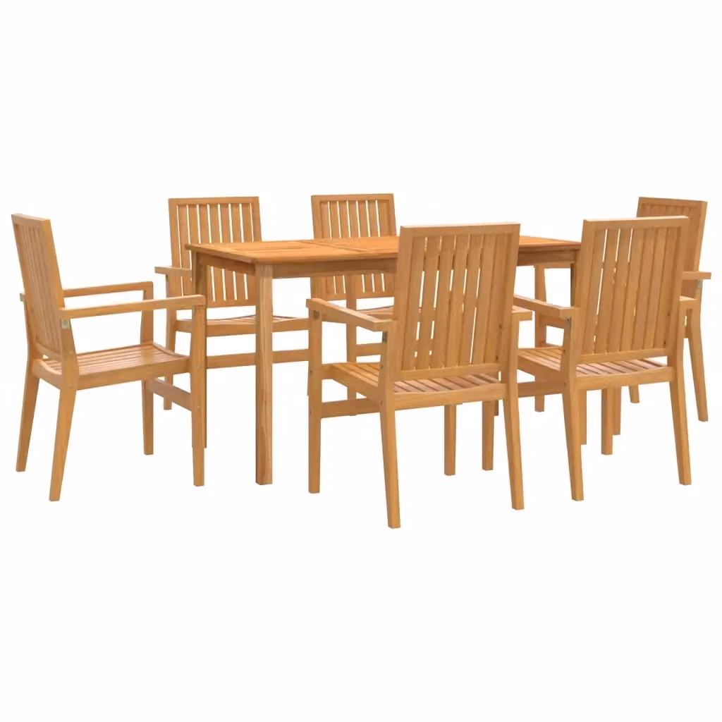Set da pranzo da giardino vidaXL in legno di teak marrone composto da 7 pezzi – 2