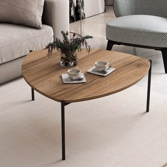 Tavolino da salotto moderno DMORA in legno marrone e nero L/P/H: 89 x 89 x 40 cm – 1
