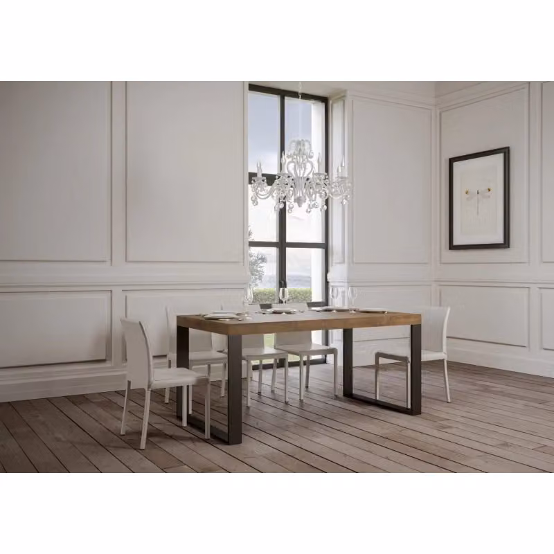 Tavolo allungabile Itamoby Tecno Premium con telaio antracite e piano noce, L/P/H: 90 x 160/420 x 77 cm – 2