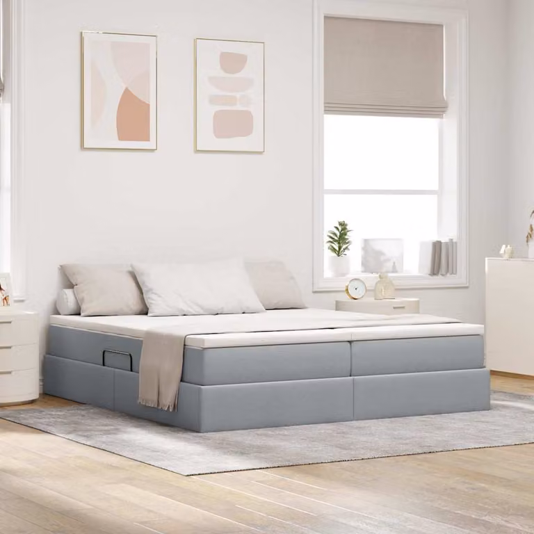 Letto con contenitore e materasso vidaXL Grigio chiaro L: 180 cm, P: 200 cm, H: 280 cm