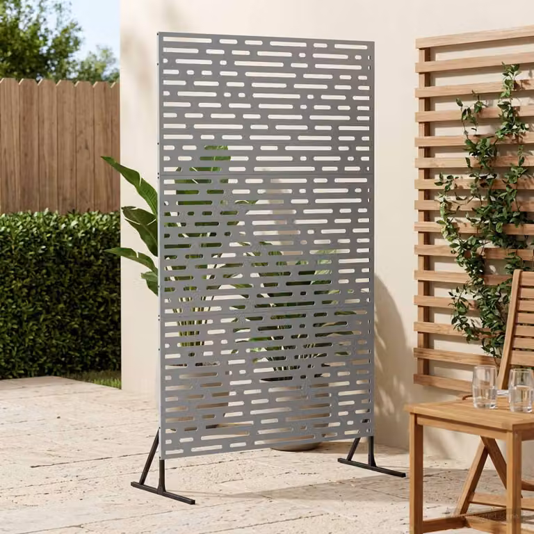Paravent per privacy vidaXL in acciaio zincato argento L/P/H: 100 x 50 x 180 cm